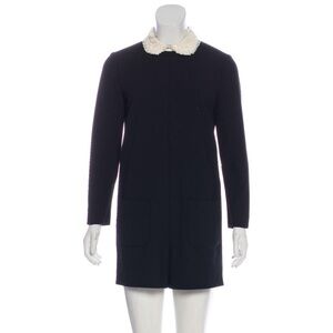 RED Valentino Elegant Black Romper with Cream Collar